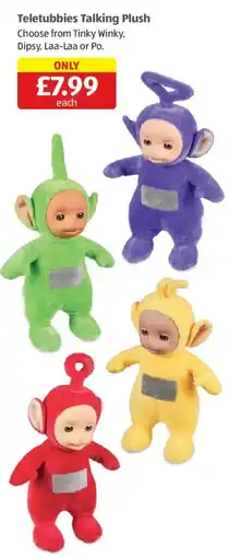 Aldi Teletubbies Talking Plush offer