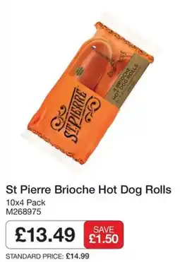 Booker Wholesale St Pierre brioche hot dog rolls offer