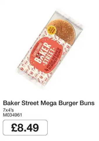 Booker Wholesale Baker Street mega burger buns offer