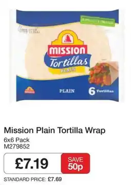 Booker Wholesale Mission plain tortilla wrap offer