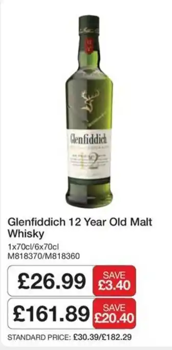 Booker Wholesale Glenfiddich Malt Whisky offer