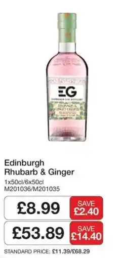 Booker Wholesale Edinburgh Rhubarb & Ginger offer