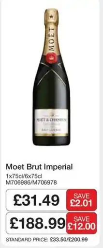 Booker Wholesale Moet Brut Imperial offer