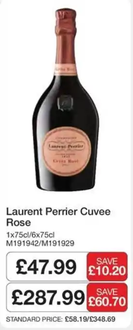 Booker Wholesale Laurent Perrier Cuvee Rose offer