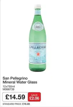 Booker Wholesale San Pellegrino mineral water glass offer