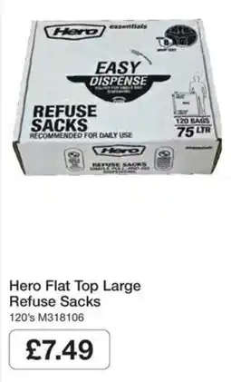 Booker Wholesale Hero flat top large refuse sacks offer
