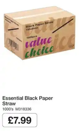 Booker Wholesale Essential Black Paper Straw offer