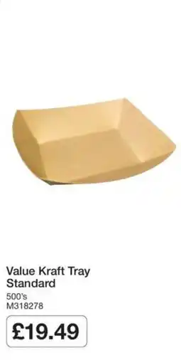 Booker Wholesale Value Kraft Tray Standard offer