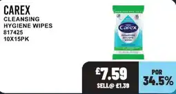 Bestway Carex cleansing hygiene wipes offer