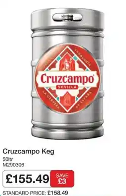 Booker Wholesale Cruzcampo keg offer