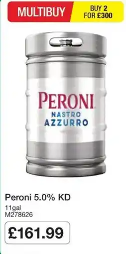 Booker Wholesale Peroni 5.0% KD offer