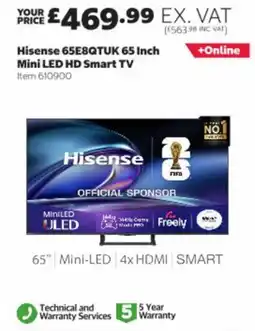 Costco Hisense 65 inch mini led hd smart tv offer