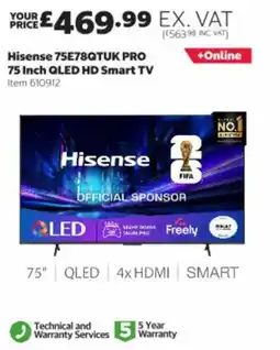 Costco Hisense 75 inch qled hd smart tv offer