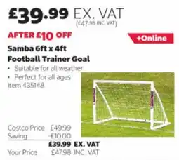 Costco Samba football trainer goal offer