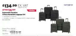 Costco Samsonite Parallax 3 Piece Hardside Luggage Set offer