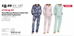 Costco Flora Nikrooz Women's Satin Trim Notch Collar Pyjama Set offer