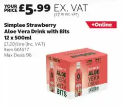 Costco Simplee strawberry aloe vera drink with bits offer