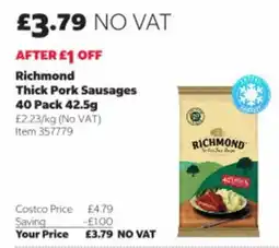 Costco Richmond thick pork sausages offer