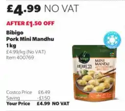 Costco Bibigo pork mini mandhu offer
