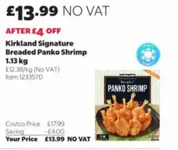 Costco Kirkland signature breaded panko shrimp offer