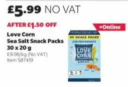 Costco Love Corn Sea Salt Snack Packs offer