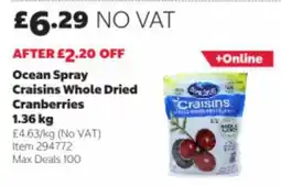 Costco Ocean Spray Craisins Whole Dried Cranberries offer