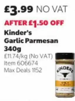 Costco Kinder's garlic parmesan offer