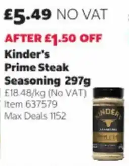 Costco Kinder's Prime Steak Seasoning offer
