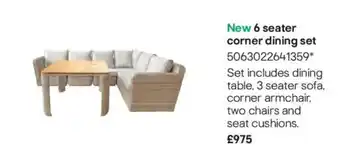 New 6 seater corner dining set