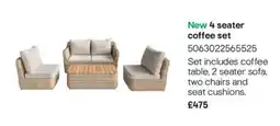 B&Q New 4 seater coffee set offer