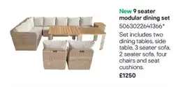 B&Q New 9 seater modular dining set offer