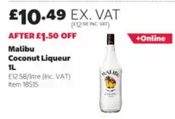 Costco Malibu Coconut Liqueur offer