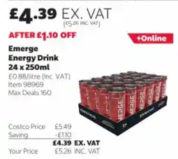 Costco Emerge energy drink offer