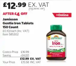 Costco Jamieson gentle iron tablets offer