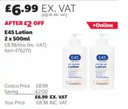 Costco E45 lotion offer