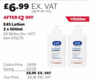 Costco E45 lotion offer