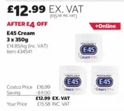 Costco E45 cream offer