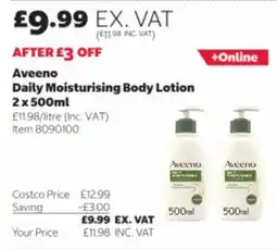 Costco Aveeno daily moisturising body lotion offer