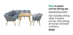 B&Q New 6 seater corner dining set offer