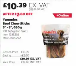 Costco Yummies beef chew sticks offer