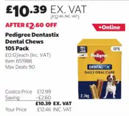 Costco Pedigree dentastix dental chews offer