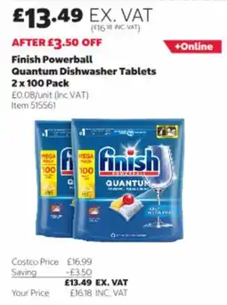 Costco Finish Powerball Quantum Dishwasher Tablets offer