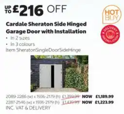Costco Cardale Sheraton Side Hinged Garage Door with Installation offer