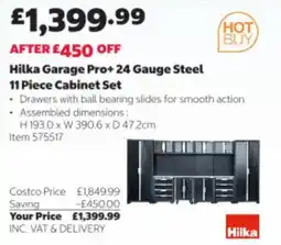 Costco Hilka garage pro+ 24 gauge steel 11 piece cabinet set offer