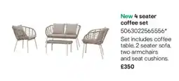 B&Q New 4 seater coffee set offer