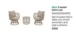 B&Q New 2 seater bistro set offer