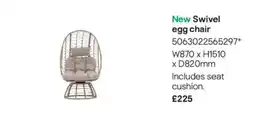 B&Q New Swivel egg chair offer