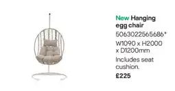B&Q New Hanging egg chair offer