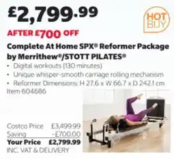 Costco Complete At Home SPX Reformer Package by Merrithew/STOTT PILATES offer