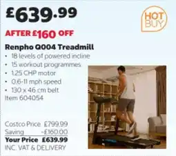 Costco Renpho Q004 Treadmill offer